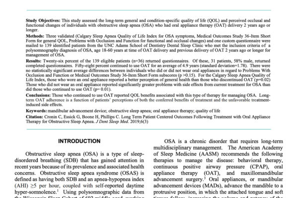 Journal of Dental Sleep Medicine