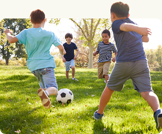 Young Boys Playing Soccer